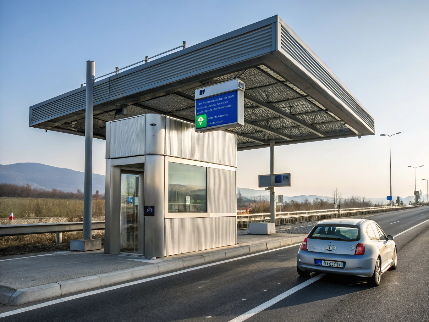 Österreichische Mautstraße mit Mautstelle